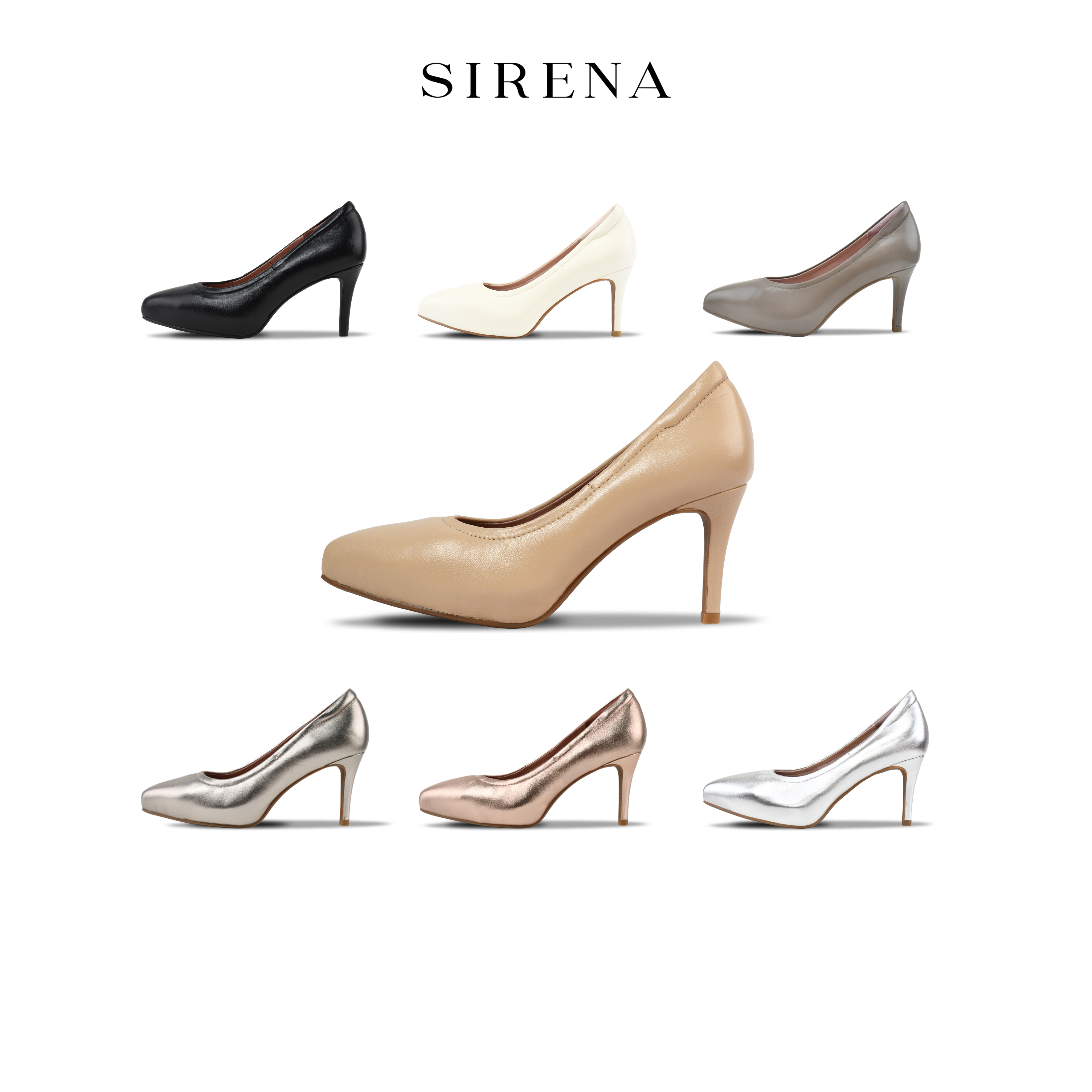 Sirena Genuine Leather Shoes, 3 Inch Heel, 15mm Platform, Model Cinderella+Platform 15mm | Women's Kachou Shoes, Women's Shoes ราคา 2,712 บาท*ส่งฟรี