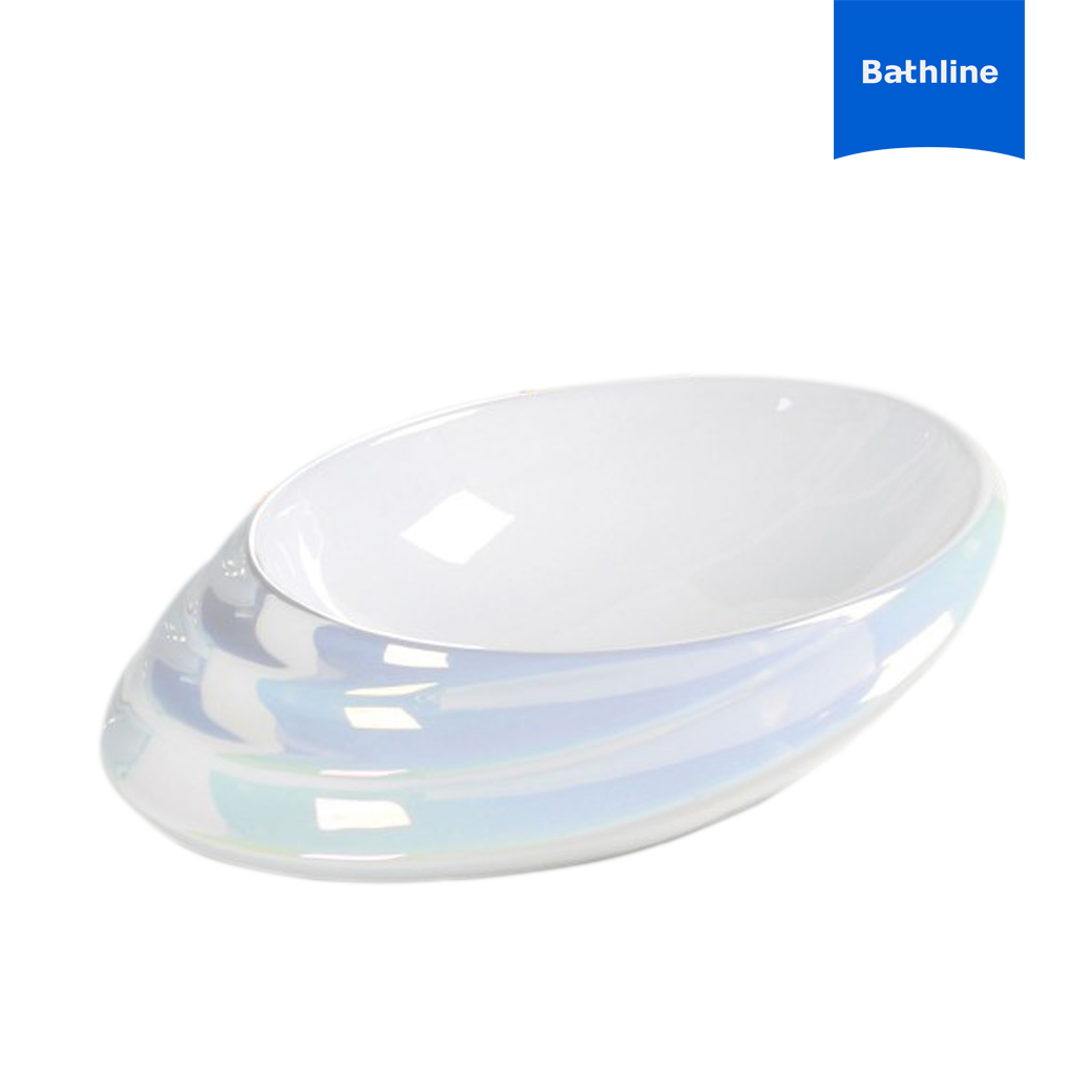 BATHLINE อ่างล้างหน้าวางบนเคาน์เตอร์ รุ่น Shell สี Pearl white ราคา 3,220 บาท*ส่งฟรี