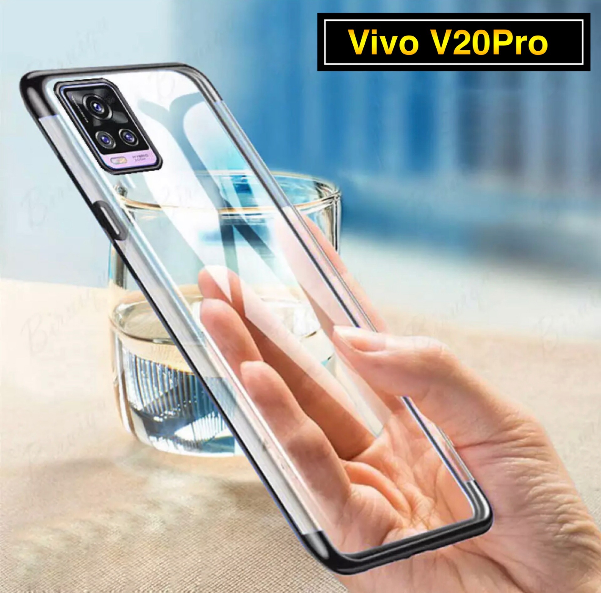 [ส่งจากไทย] Case Vivo V20Pro เคสวีโว่ เคส vivo V20pro เคสนิ่ม TPU CASE เคสขอบสีหลังใส เคสกันกระแทก เคสซีลีโคน เคส VIVO V20PRO