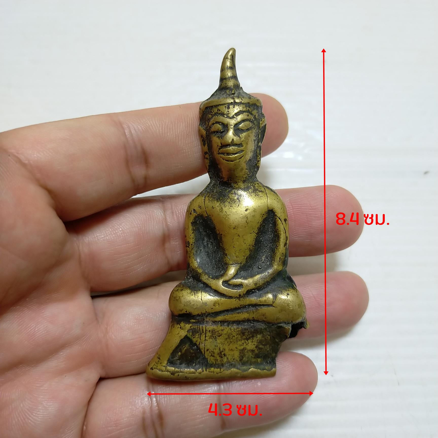 พระชัย อยุทธยา เนื้อสัมฤทธิ์ขันลงหิน พระเก่าดูง่าย มวลสารเต็ม