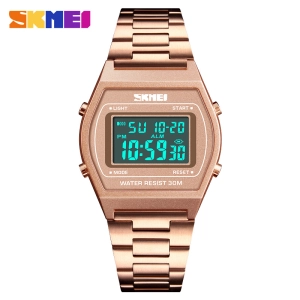 สินค้า SKMEI 1328 ของแท้ 100% ส่งในไทยไวแน่นอน นาฬิกาข้อมือผู้หญิงผู้ชาย สไตล์ Casual Bussiness Watch จับเวลา ตั้งปลุกได้ ไฟ LED ส่องสว่าง SK-M1328