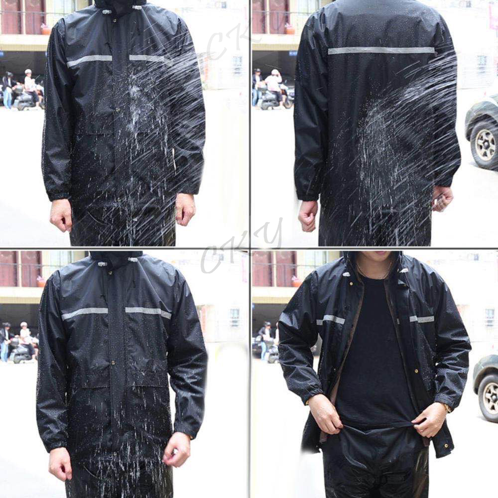 ข้อมูลเกี่ยวกับ CKY ชุดกันน้ำ ชุดกันฝน เสื้อกันฝน สีกรมท่า มีแถบสะท้อนแสง รุ่นหมวกติดเสื้อ