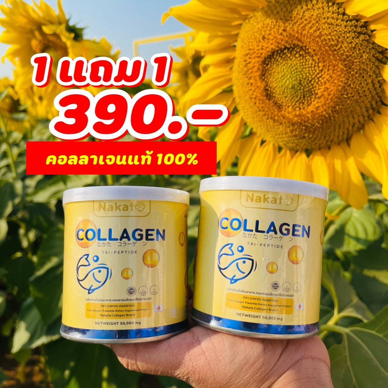 โปรโมชั่น 1 แถม 1*** NAKATA Collagen Tri-peptide คอลลาเจน คอลาเจน บำรุงข้อ ผิวสวย เปล่งปรั่ง สดใส กระจ่างใส amado อมาโด้ พร้อมส่ง