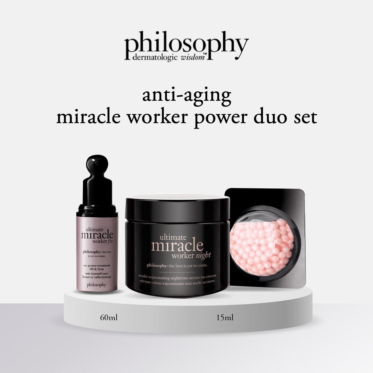 [Exclusive Set] ANTI-AGAING POWER DUO - MIRACLE WORKER (Ultimate Miracle Worker Night 60ml + Ultimate Miracle Worker Fix 15ml) ราคา 4,012 บาท*ส่งฟรี