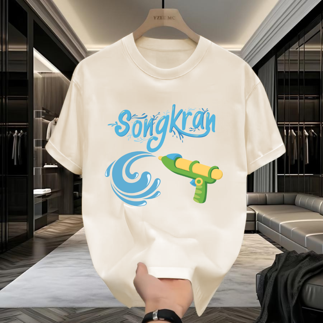 เสื้อยืดสกรีนลายสงกรานต์เท่ๆ เสื้อยืดผู้หญิง เสื้อแฟชั่น เสื้อสตรีท เสื้อผ้านุ่มใส่สบายQ1315 ราคา 68 บาท*ส่งฟรี