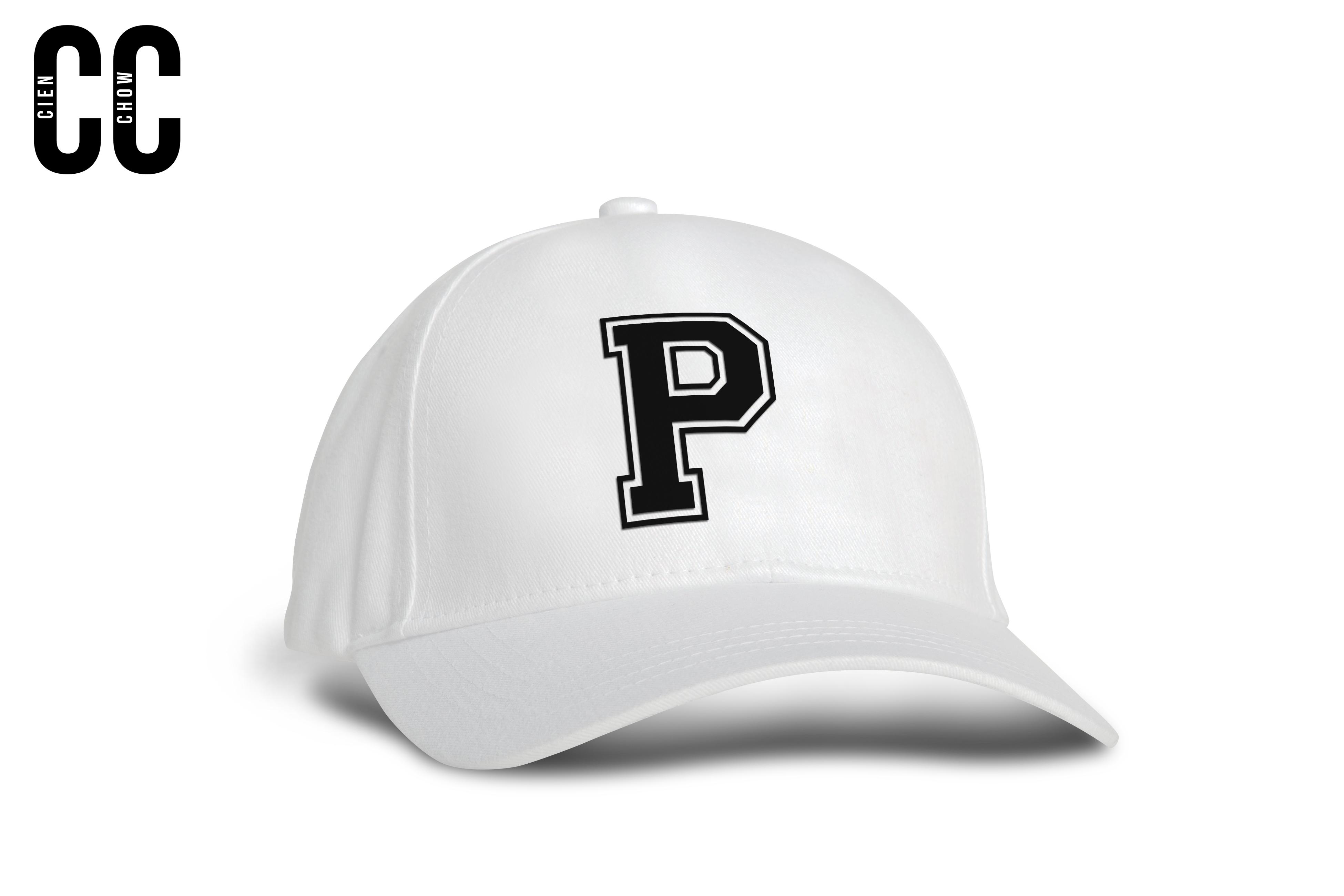 หมวกแก๊ป สกรีน ตัวอักษร P ใส่ได้ทั้งผู้ชายและผู้หญิง