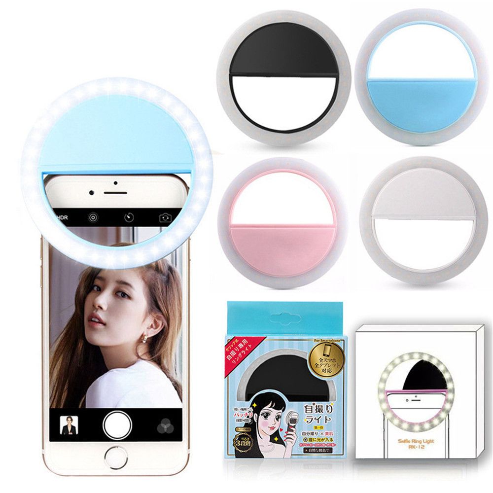 PDG Camera Dimmable LEDS Flash Ring Mobile Phone Lens Selfie Ring Light Fill Light Selfie Lamp