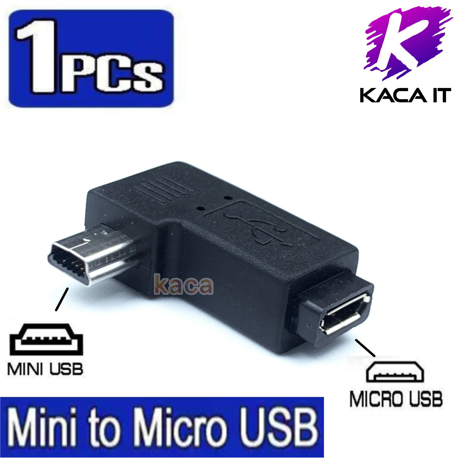 ภาพประกอบคำอธิบาย หัวแปลง อะแดปเตอร์แปลง จาก Micro USB ไปเป็น Mini USB ( Micro USB Female to Mini USB Male Adapter )หัวงอ