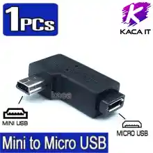 ภาพขนาดย่อของสินค้าหัวแปลง อะแดปเตอร์แปลง จาก Micro USB ไปเป็น Mini USB ( Micro USB Female to Mini USB Male Adapter )หัวงอ