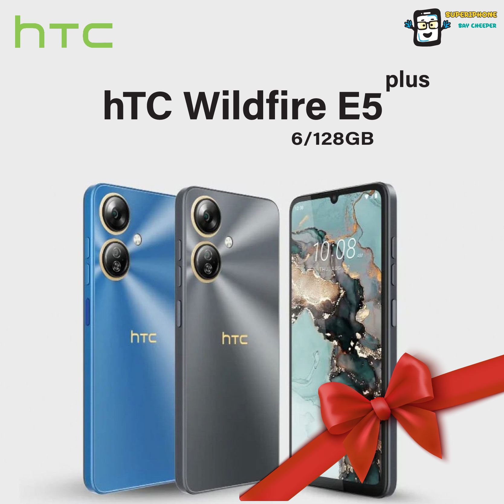 HTC Wildfire E5 Plus(6/128GB)ชิปเช็ต UNISOC T606 l จอ 6.745 l แบต 5000mAh (By Lazada SuperTphone) ราคา 4,644 บาท*ส่งฟรี