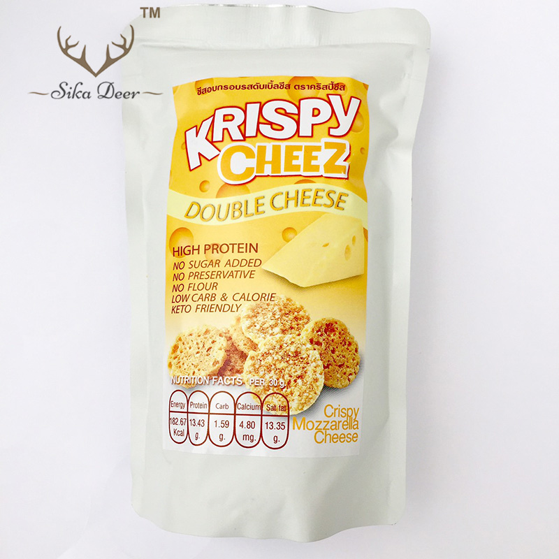 เกี่ยวกับสินค้า Krispy cheez ชีสอบกรอบ รสดับเบิ้ลชีส ขนมคีโต ขนาด 30 กรัม ทำจากชีสแท้ๆ 100%  keto Krispy Cheez double cheese flavor