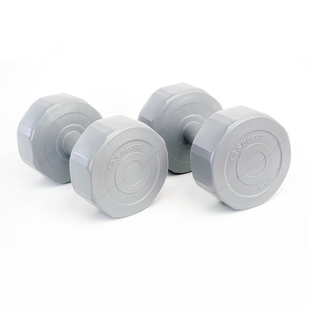ดัมเบล ดัมเบล Gsports Dumbbell 8 KG x2 ดัมเบล พลาสติก 8 กก. แพ็คคู่, Pyntidea