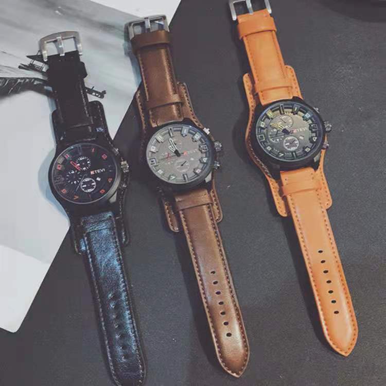 มุมมองเพิ่มเติมของสินค้า นาฬิกาข้อมือนาฬิกาผู้ชายหรูทหารนาฬิกาควอตซ์ผู้ชายนาฬิกากันน้ำกีฬากลางแจ้งนาฬิกาข้อมือ