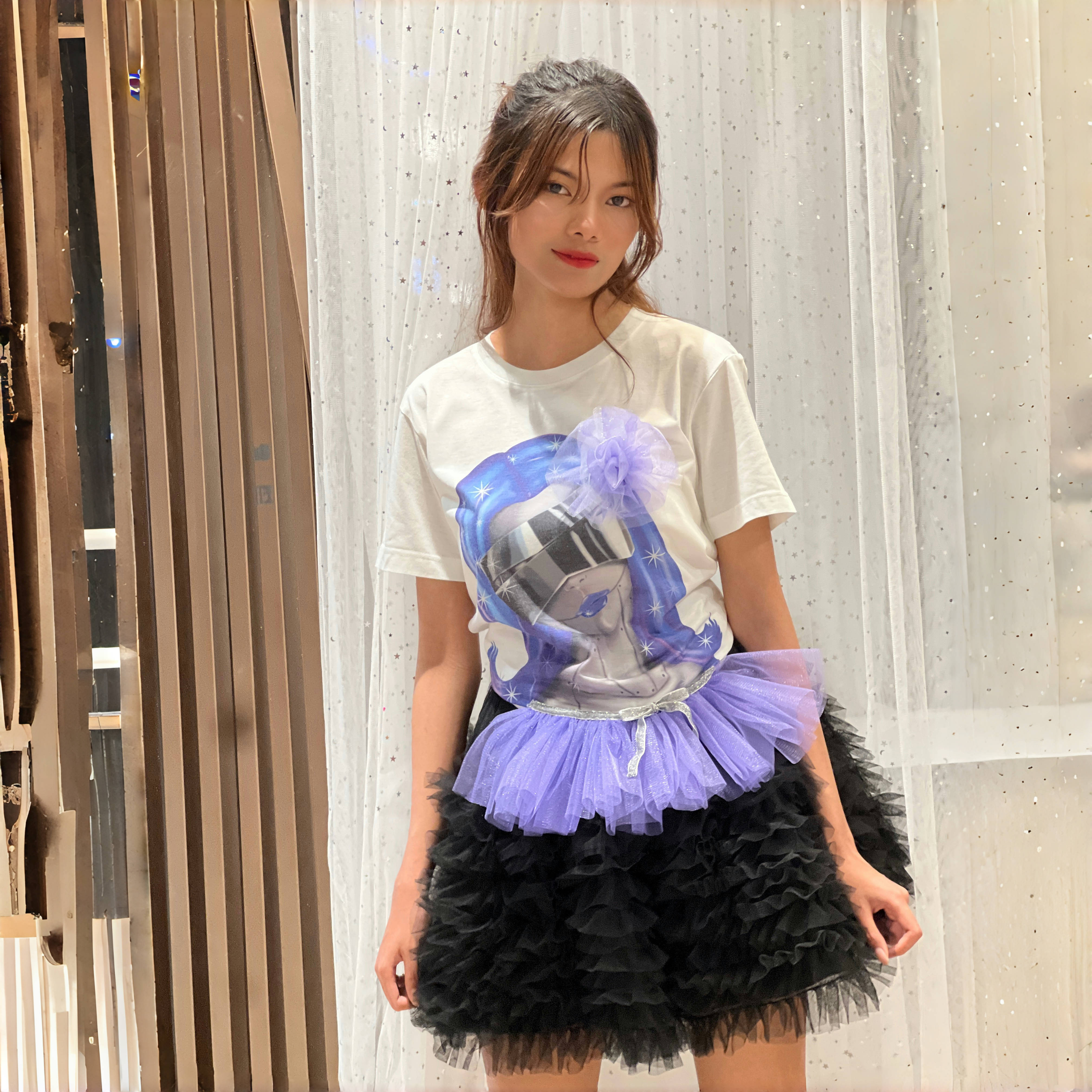 เสื้อยืดผู้หญิง เสื้อยืดโอเวอร์ไซส์ทรงสวยใส่สบาย Iconic เพลินพิ t T-SHIRT #20399x อวบอ้วนหุ่นยนต์สีชมพูพิมพ์เสื้อยืดสาว rumbling สีม่วง Tulle สงกรานต์เสื้อแฟชั่นเสื้อทำงานผู้หญิงเสื้อทำงาน HiSo เสื้อยืด