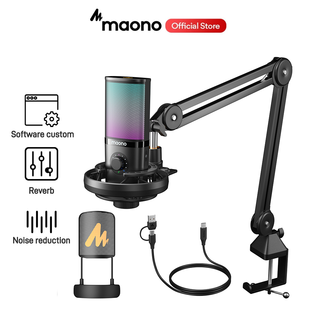 MAONO PM450S Professional USB Condenser Microphone,Studio Mic with cantilever, maono Software for Streaming，Recording ，Singing，Podcasting ราคา 4,990 บาท*ส่งฟรี