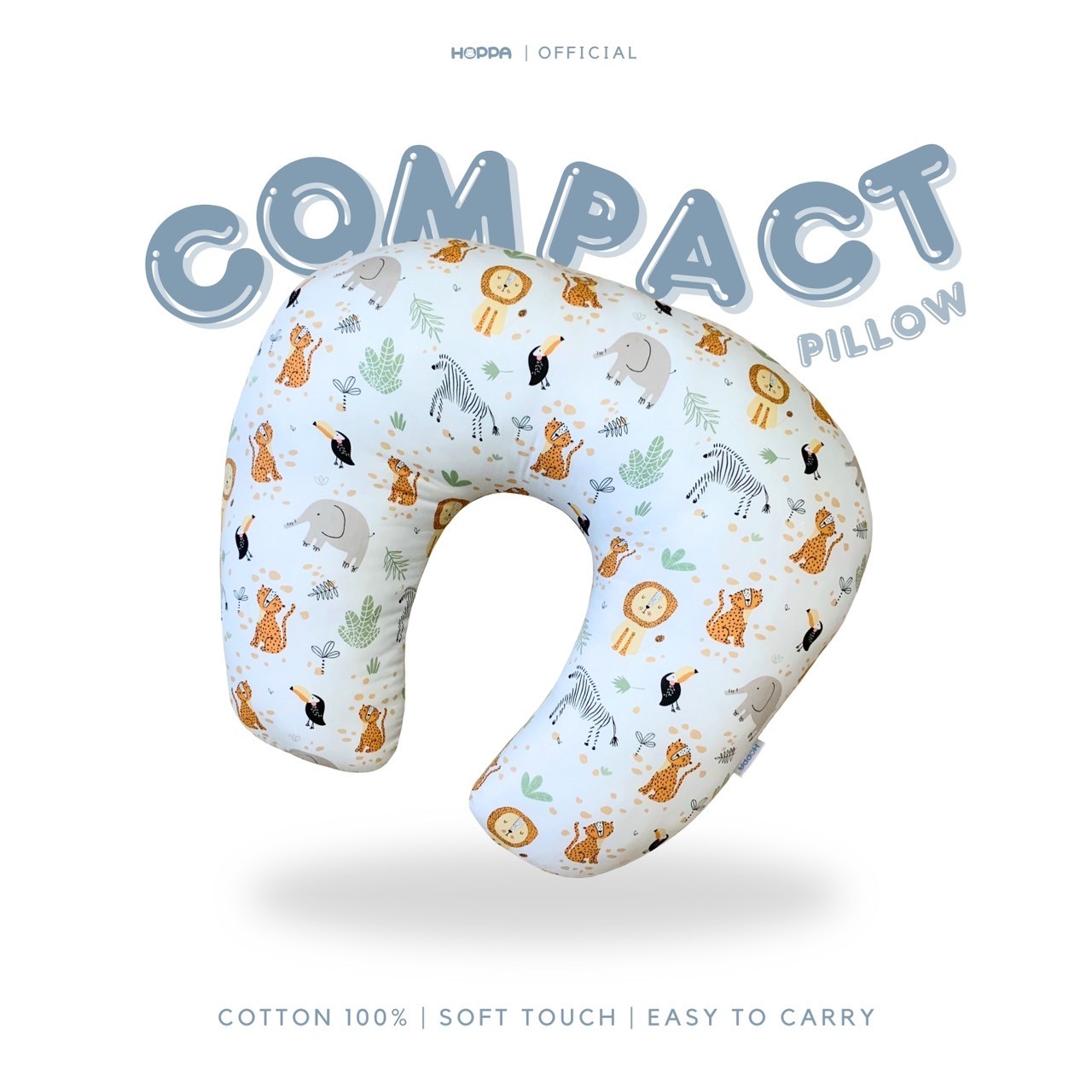 หมอนคนท้อง หมอนรองให้นมบุตรเพื่อสุขภาพ Hoppa หมอนรองให้นม รุ่น Compact ผ้า cotton 100% รูปแบบ 2Tone ใช้งานได้ทั้ง 2 ด้าน หมอนรองครรภ์ หมอนป้อนนม