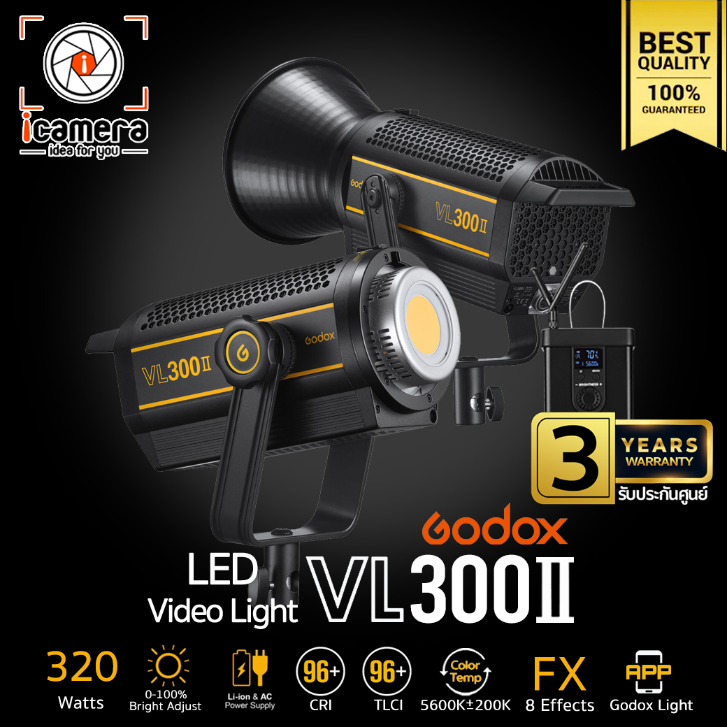 Godox LED VL300II 320W 5600K - Bowen Mount - รับประกันศูนย์ Godox Thailand 3ปี ราคา 18,990 บาท*ส่งฟรี