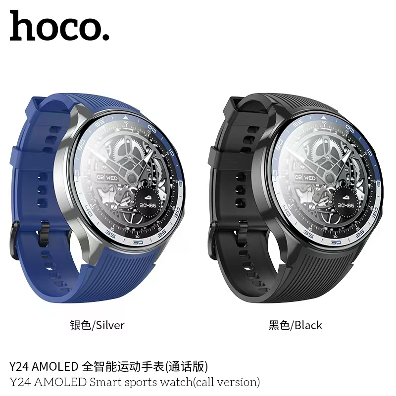 HoCo Y24 AMOLED smart sport watch Bluetooth 5.3 1.43 Screen waterproof ราคา 870 บาท*ส่งฟรี