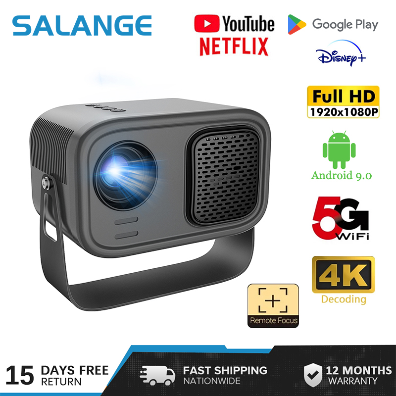【Local shipment】Salange P700 Mini Projector Android10 6000Lumens Support 4K Full HD 1080P 50000hours Electronic Focus Airplay Miracast Portable Home Theater ราคา 1,999 บาท*ส่งฟรี