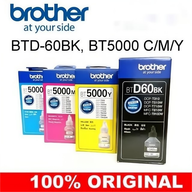 ??สินค้าพร้อมส่ง??หมึกแท้ Brother BT-D60(BK) /BT-5000C, M, Y set 4 สี BK,​C, M, Y??ส่งจากกรุงเทพ??