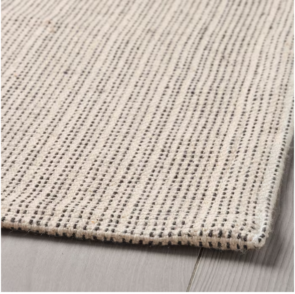 Rug flatwoven natural/black 120x180 cm.