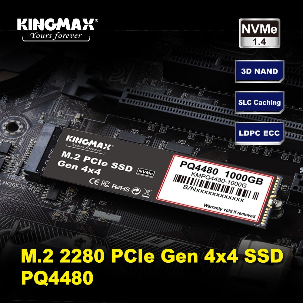 KINGMAX 1000GB รุ่น PQ4480 M.2 2280 PCIe NVMe SSD Gen4x4 (3,500