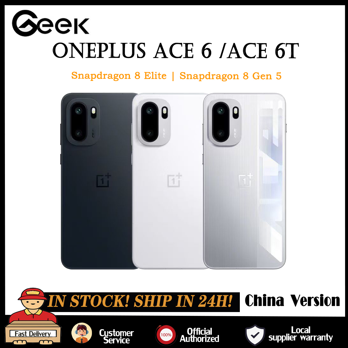 Original Oneplus Ace 6 China Rom Snapdragon 8 Elite | Oneplus Ace 6t Snapdragon 8 Gen 5 ราคา 15,201 บาท*ส่งฟรี