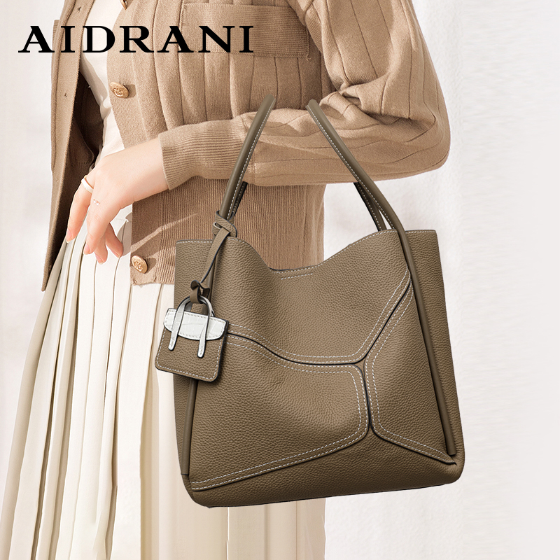 Aidrani women fashion genuine leather large capacity multi-function cowhide shoulder bag ราคา 1,395 บาท*ส่งฟรี