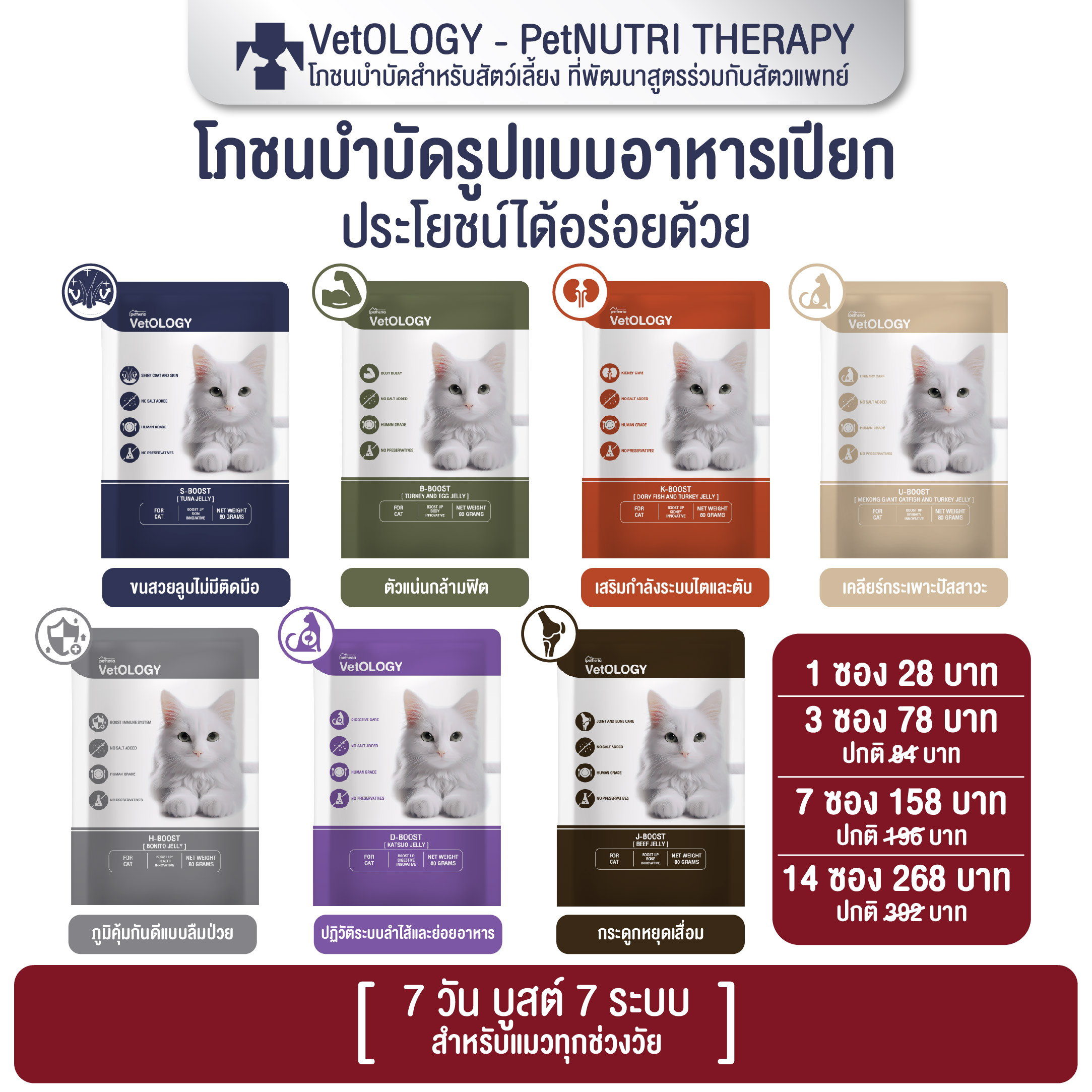 VetOLOGY อาหารเปียกสำหรับแมว เหมาะกับทุกช่วงวัย | [80g] ราคา 25 บาท*ส่งฟรี