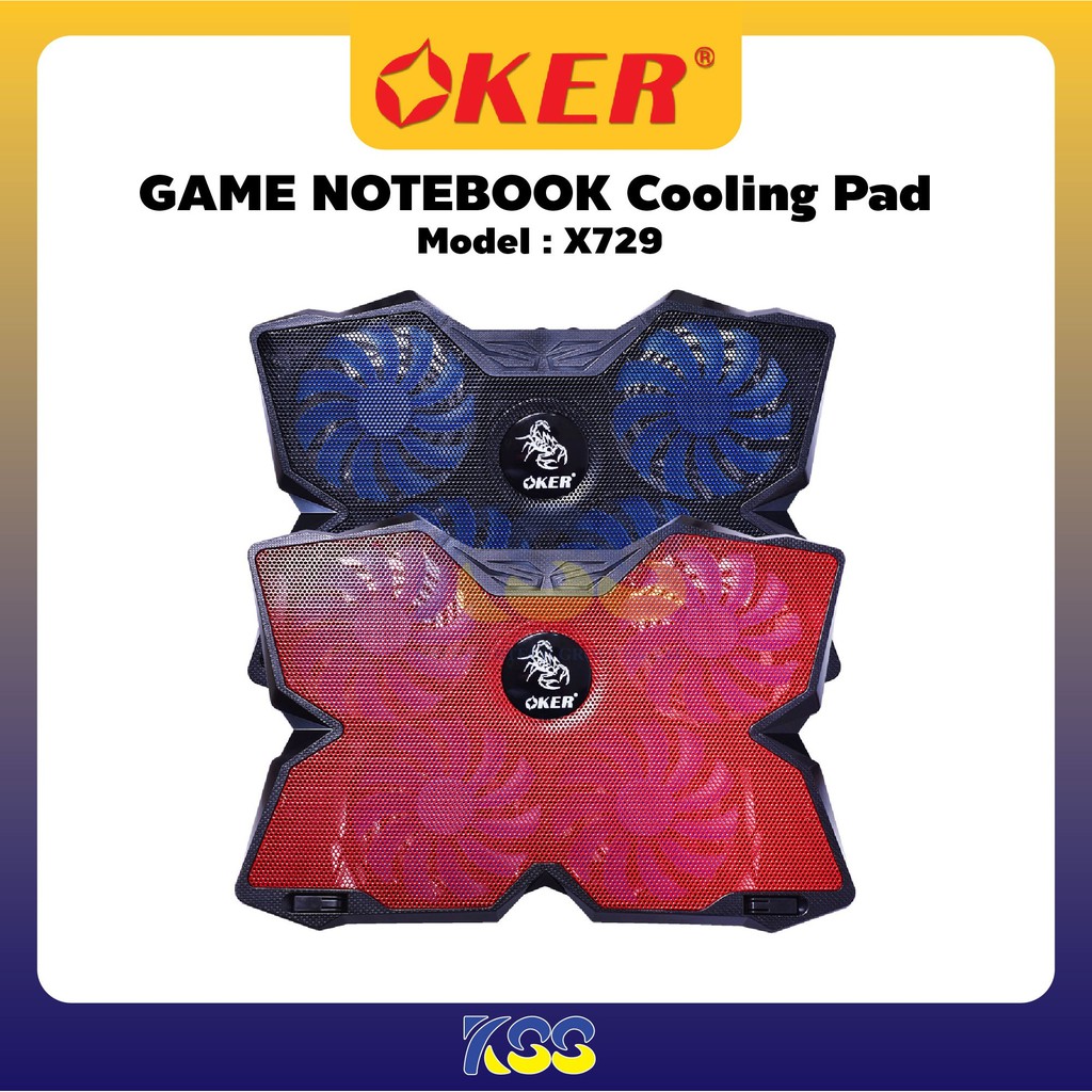 OKER พัดลมรองโน๊ตบุ็ค Gaming Laptop Cooling Pad 4 Fans รุ่น X729