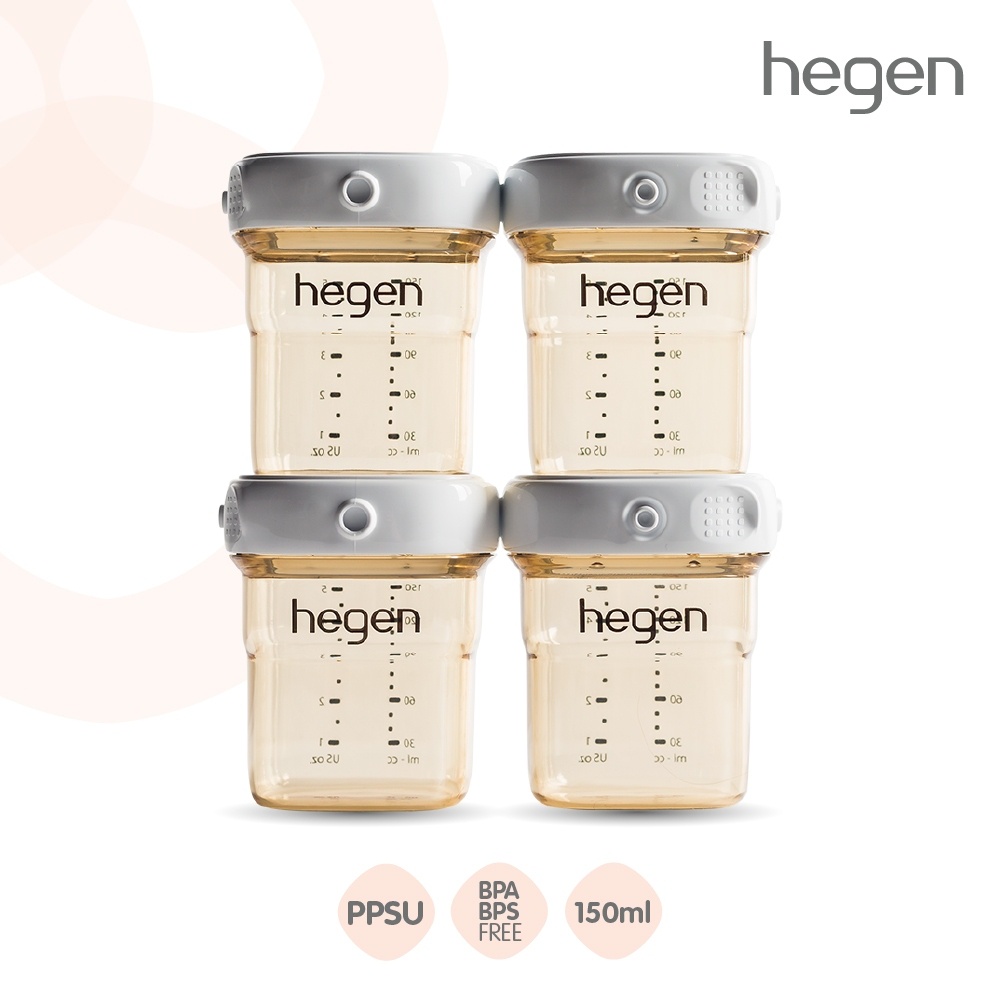 Hegen Pcto Milk Storage Bottles, White Lid, Breast Milk Storage 5Oz/150Ml 4-Pack ราคา 1,650 บาท*ส่งฟรี