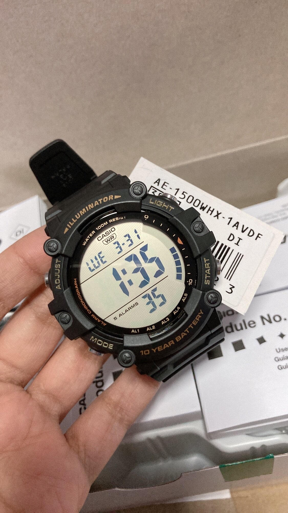 ภาพอธิบายเพิ่มเติมของ นาฬิกาคาสิโอของแท้ รุ่น AE-1500WH-1A,AE-1500WH-8B ทรงสปอร์ต เทห์ๆ สำหรับคุณผู้ชาย สินค้ามีรับประกัน1ปีเต็ม