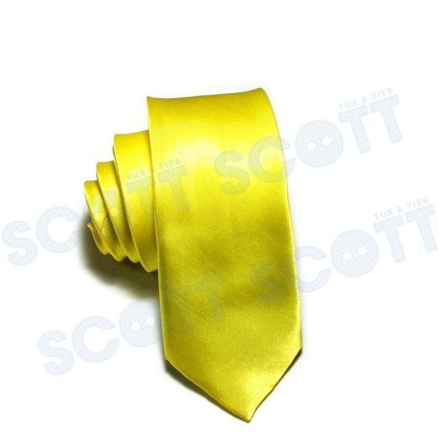 SCOTT NECKTIE -  เนคไทผ้ามัน สีพื้น หน้ากว้าง 2 นิ้ว โทนสีเหลือง ทอง โทนเหลืองทอง สีเหลือง สีทอง Gold Yellow Tone เนคไทออกงาน Men