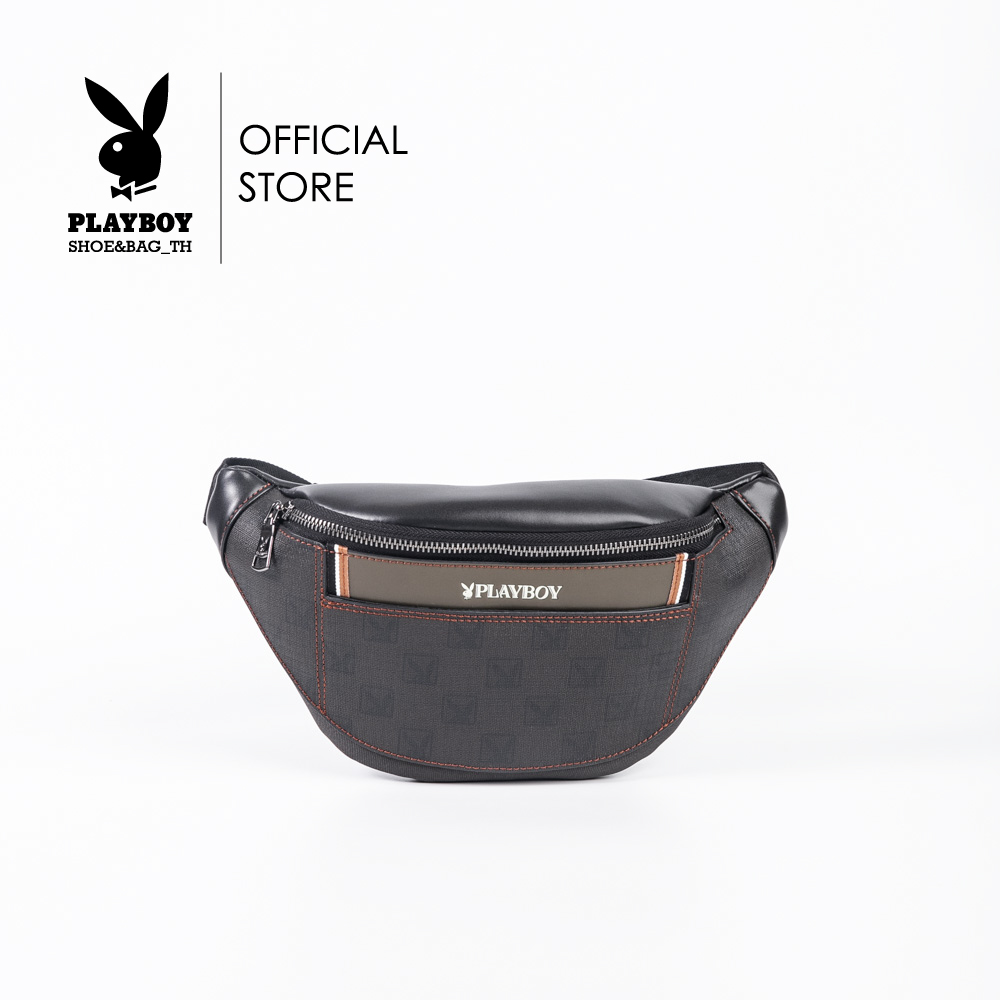 Playboy : Jazzy men's chest Bag Men's chest Bag Men's chest bag genuine genuine ST-B234PBM252-BK men's waist pack PVC round black ราคา 1,492 บาท*ส่งฟรี