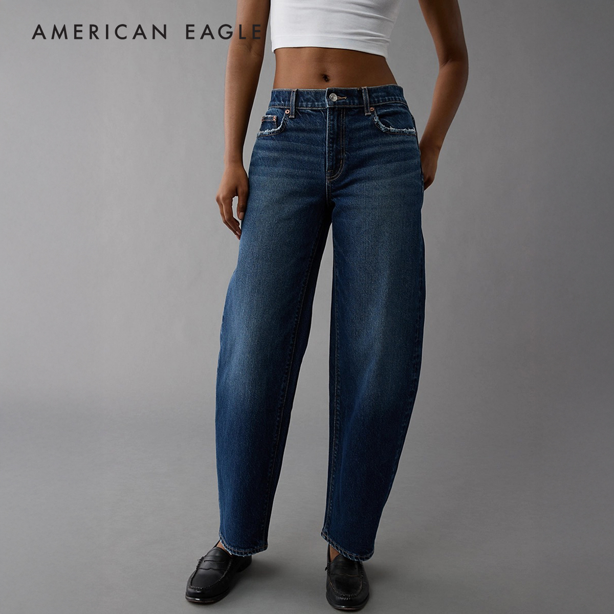 American Eagle Stretch Barrel Jean กางเกง ยีนส์ ผู้หญิง บาร์เรล (WOT 043-5357-936) ราคา 2,190 บาท*ส่งฟรี