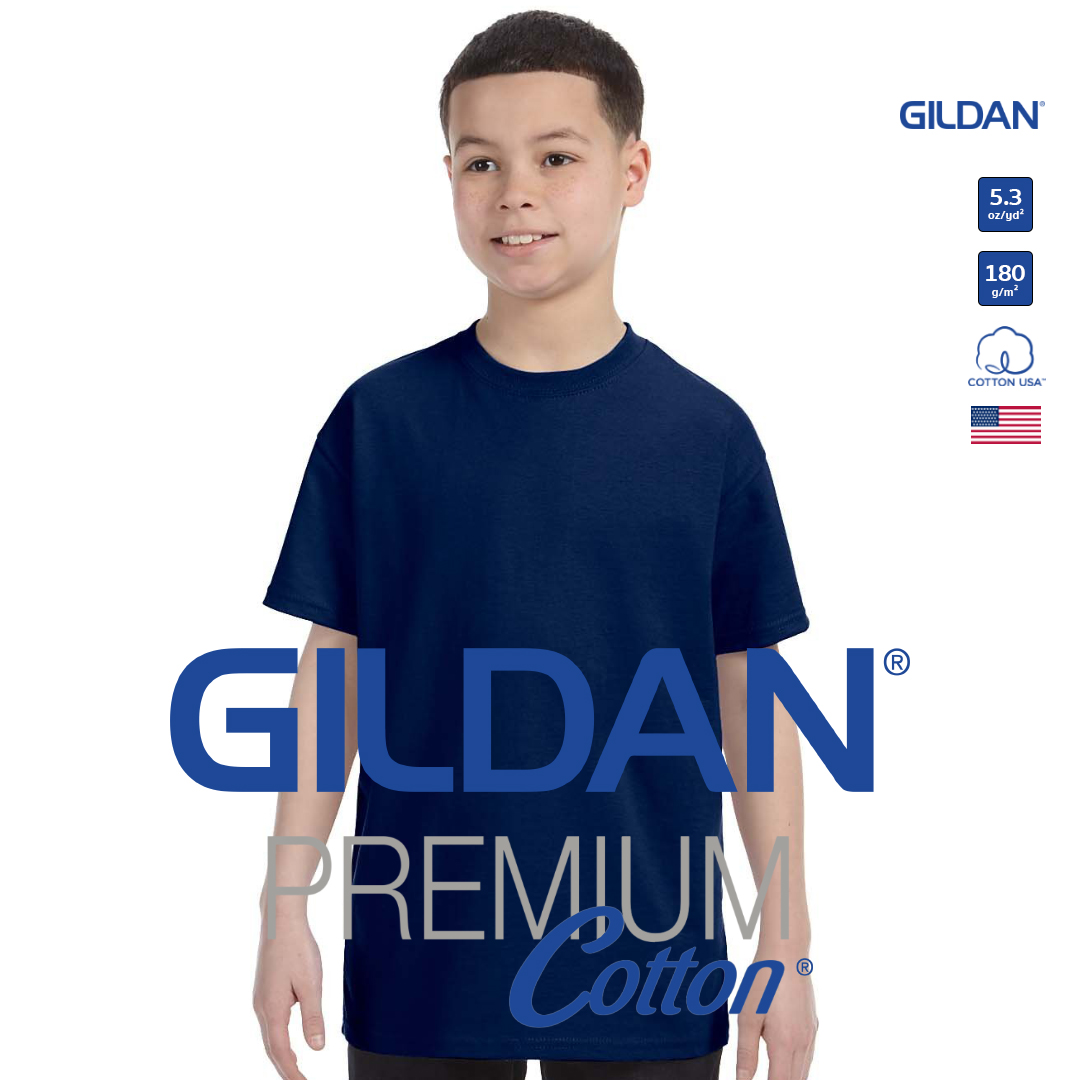 GILDAN® Premium Cotton Kid T-Shirt - Navy 32C ราคา 171 บาท*ส่งฟรี