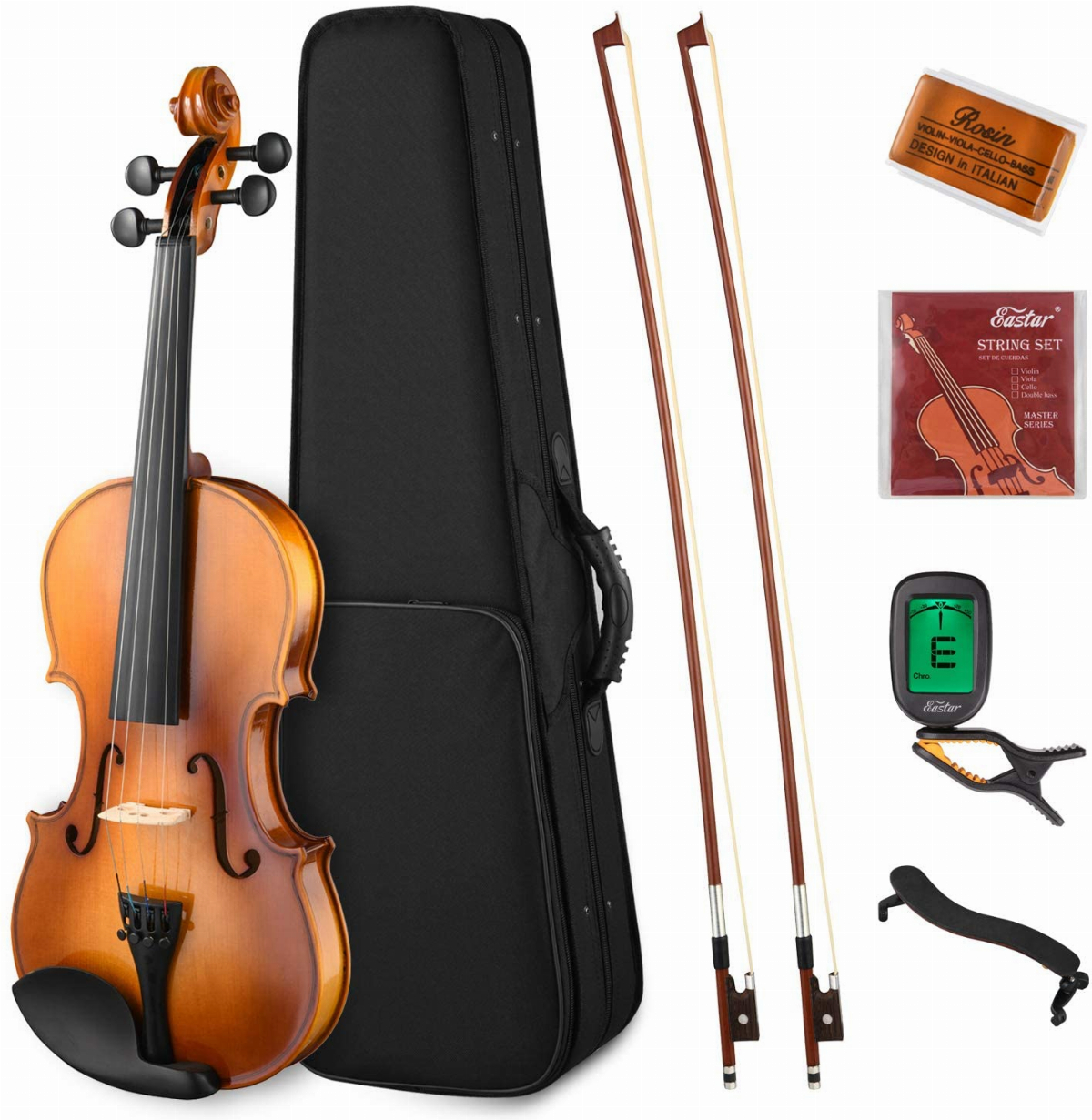 AW 4/4 Full Size Violin Set Matte Fiddle Stradivari Copy Style with Case Rosin Shoulder Rest for Beginner Chlid Gift 