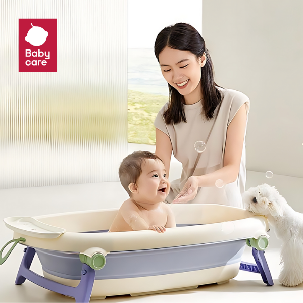 Babycare อ่างอาบน้ำเด็กแบบพับได้ ตาข่ายสำหรับอ่างอาบน้ำ เหมาะสำหรับเด็ก 6-18 เดือน ราคา 1,490 บาท*ส่งฟรี