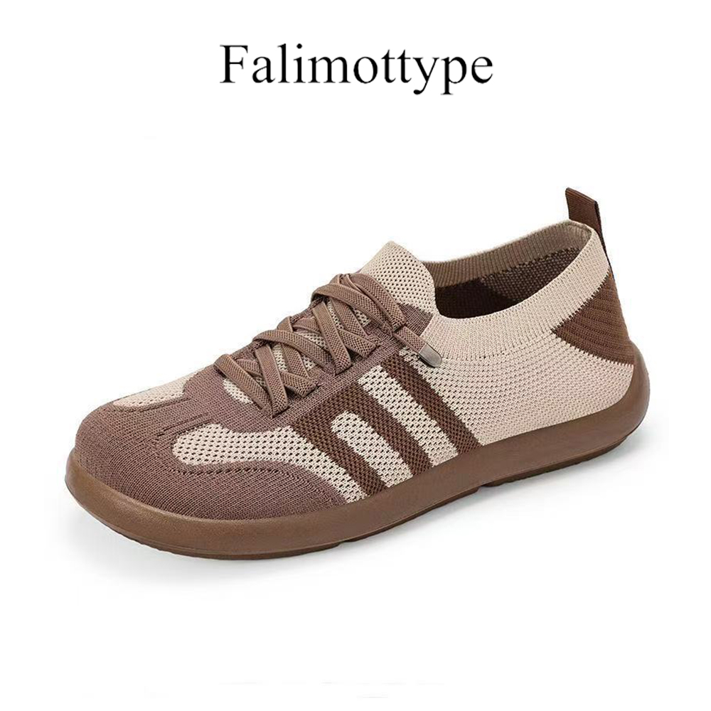 Falimottype Size 36-40 Ladies Casual Shoes Knitted Mesh Breathable Surface Non-Slip Flats ราคา 79 บาท*ส่งฟรี