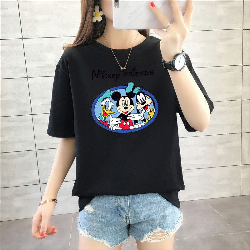 midsummer New!! เสื้อยืดแฟชั่นผู้หญิงเกาหลี มีหลายลายให้เลือก MICKEY พิมพ์ลายน่ารัก แนวหวานสดวัยรุ่นใส่น่ารักมาก คอกลมแขนสั้น เนื้อผ้าดีใส่สบาย New Fashion women