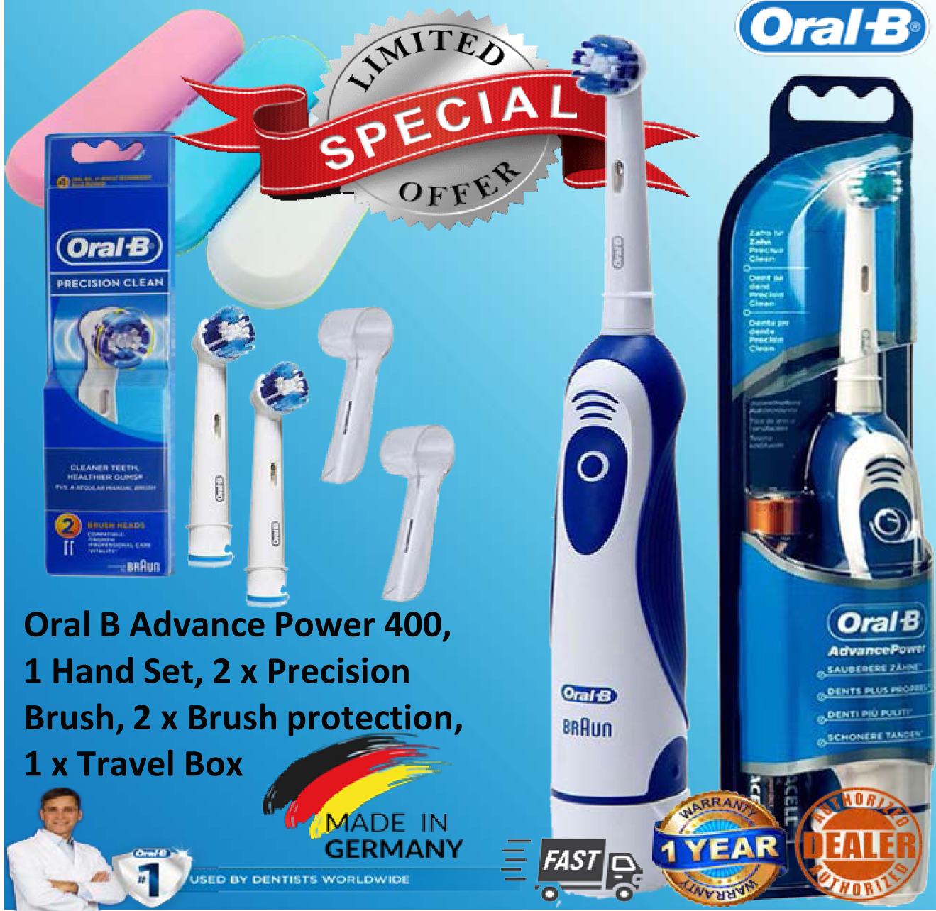  นครราชสีมา Special Edition Oral B Advance Power 400  DB 4010 Battery Powered Electric Toothbrush   Travel Bag    2 x Precision Clean   2 x Brush protection