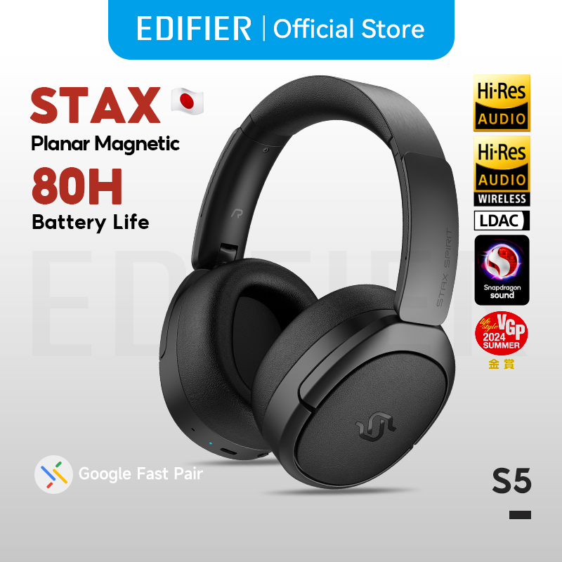 Edifier Stax Spirit S5 หูฟังแม่เหล็กระนาบไร้สาย Snapdragon Sound aptX Adaptive Hi-Res V5.4 Dual-Mic ราคา 16,490 บาท*ส่งฟรี