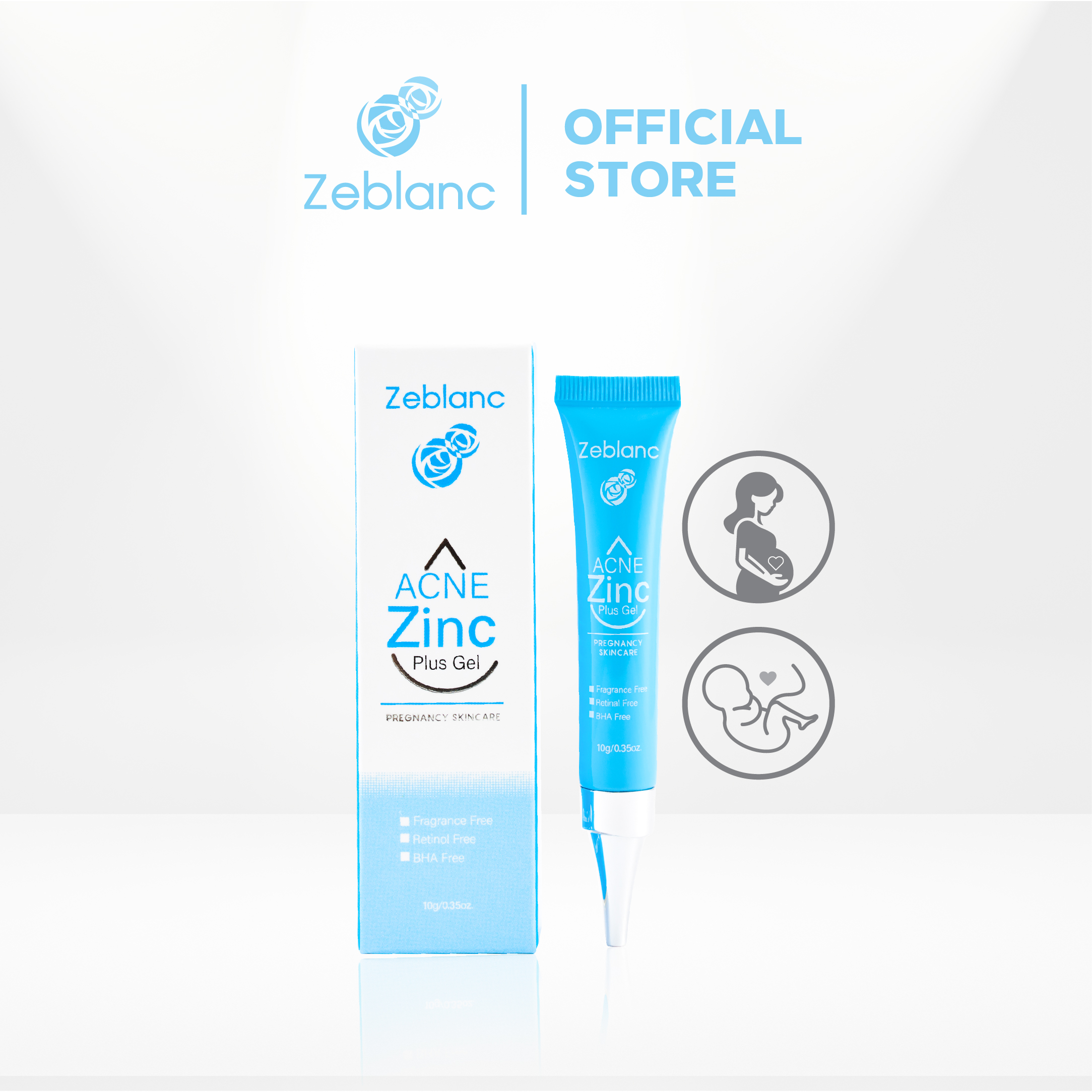 Zinc Gel for Acne for Pregnant Women. Zeblanc Acne Zinc Plus Gel, Free from Fragrance and Parabens. Skincare. ราคา 490 บาท*ส่งฟรี