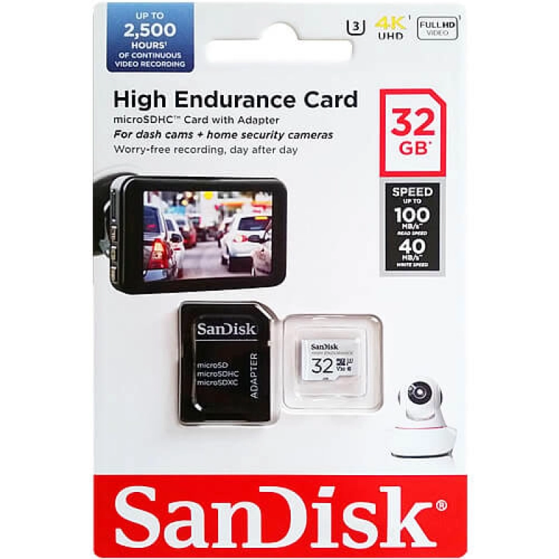ภาพหน้าปกสินค้าSanDisk 32GB High Endurance Micro SDHC R100/W40