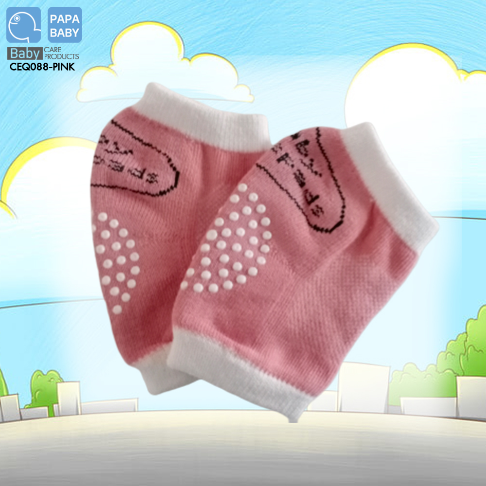 PAPA สนับเข่าผ้าสำหรับเด็กอ่อน ทำจากผ้า Cotton100%มีปุ่มกันลื่น ยืดหดได้ซักทำความสะอาดได้ มีให้เลือก 4 สี รุ่นCEQ088