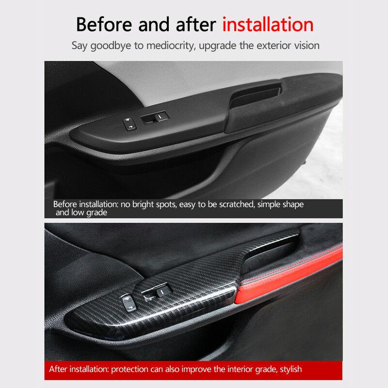 Carbon Fiber Painted Door Window Lock Switch Lift Cover for 2016-19 Honda Civic
