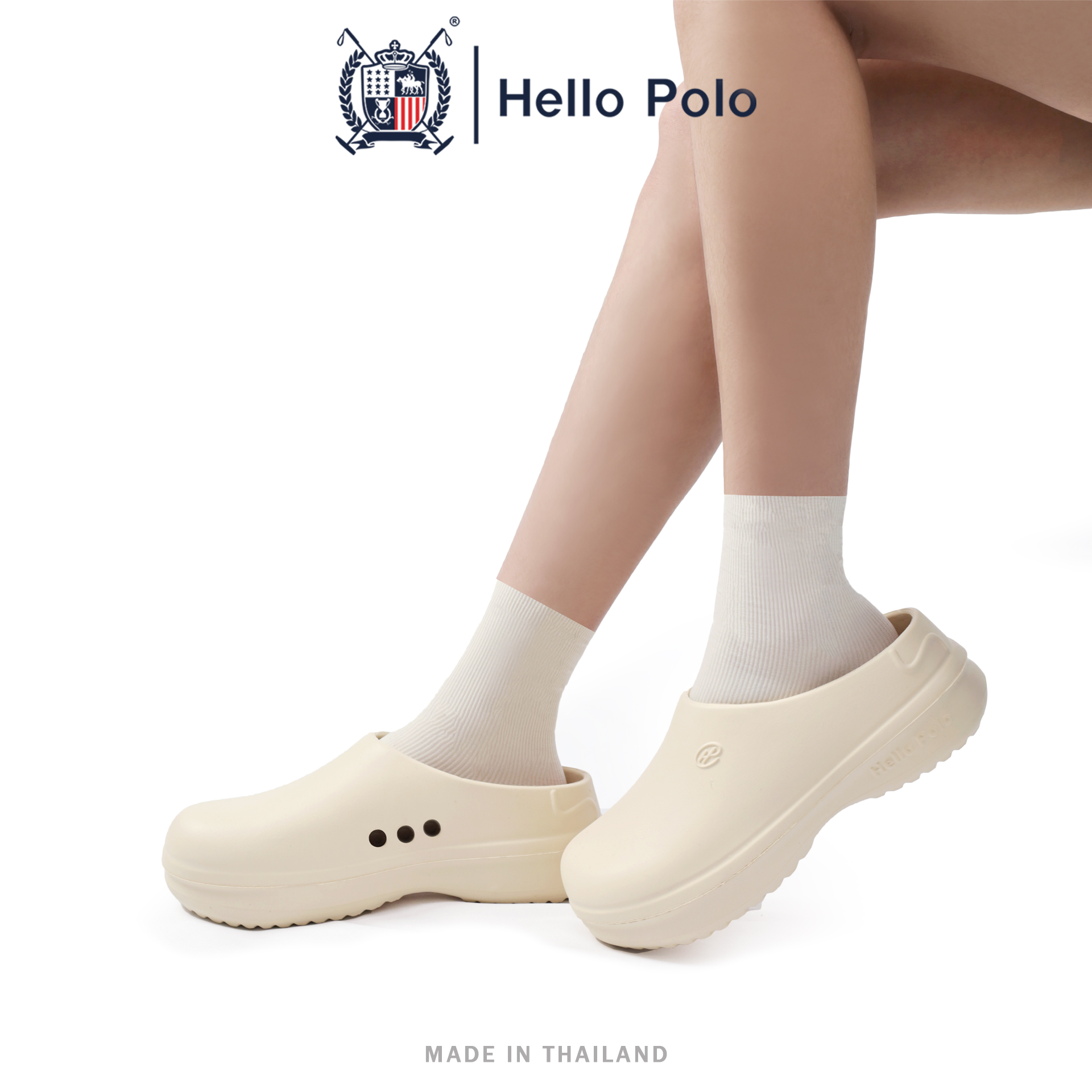 Hello Polo, Women's Fashion Shoes, Thick Soles, Increases Height by 3.5cm, Slip-Resistant and Durable, Soft, Light and Comfortable, Eva Material, Comfortable in All Seasons, Model Hp8009. ราคา 219 บาท*ส่งฟรี