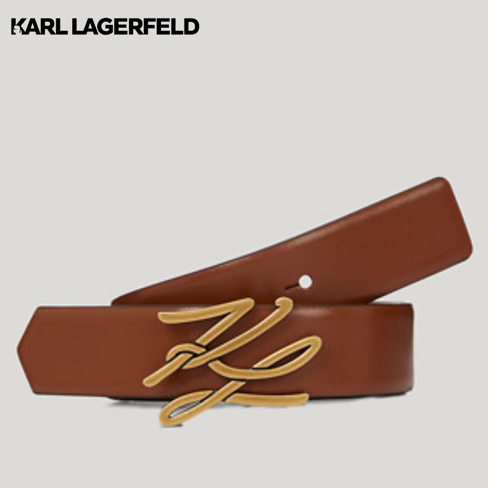 KARL LAGERFELD - K/AUTOGRAPH REVERSIBLE H3 BELT DARK TAN ราคา 6,250 บาท*ส่งฟรี