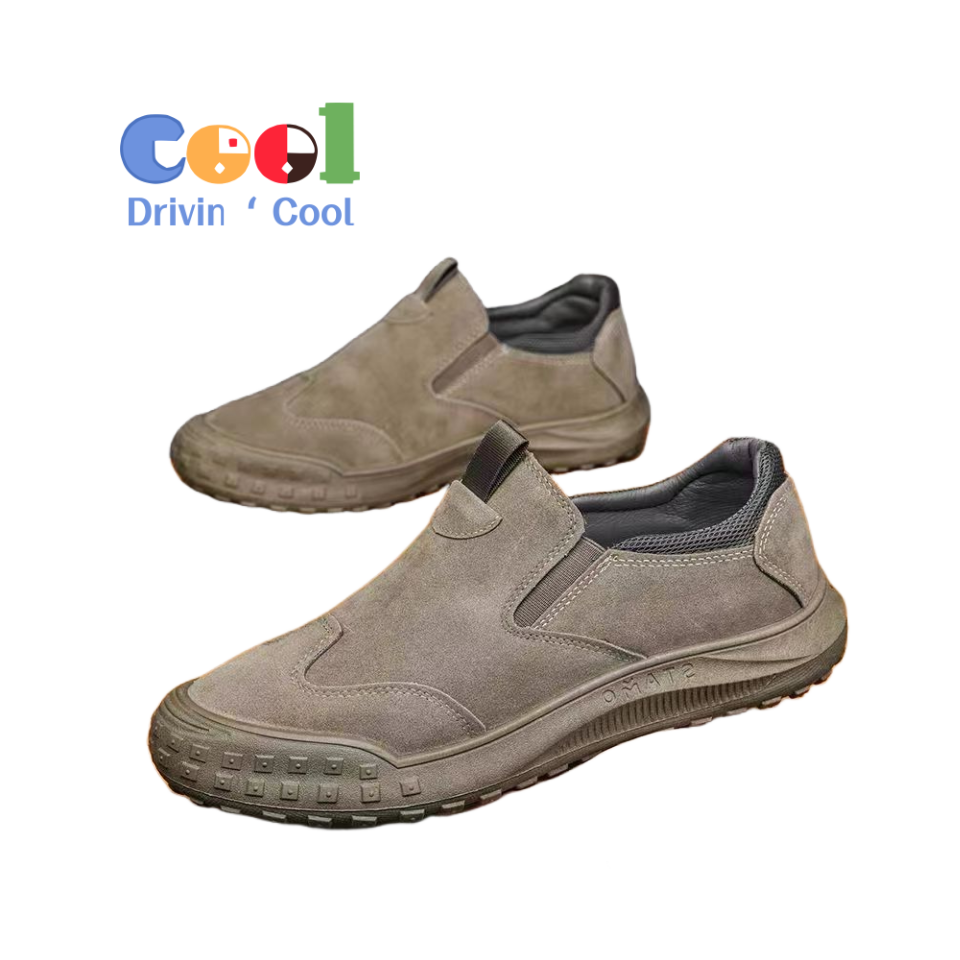 Drivin' Cool รองเท้าประกันแรงงานแบบใหม่รองเท้าบูทหนังกันน้ำทรงเตี้ยสำหรับผู้ชายรองเท้าทำงานแบบลำลองระบายอากาศกันลื่นทนต่อการสึกหรอกลางแจ้งสำหรับผู้ชาย ราคา 159 บาท*ส่งฟรี