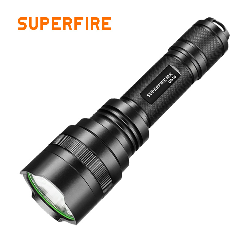 SUPERFIRE C8-T6 10W Flashlight LED Rechargeable Torch Light Super Bright Portable Household Outdoor Flash Light ราคา 2,569 บาท*ส่งฟรี